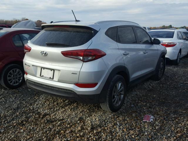 KM8J3CA42GU036110 - 2016 HYUNDAI TUCSON LIM SILVER photo 4