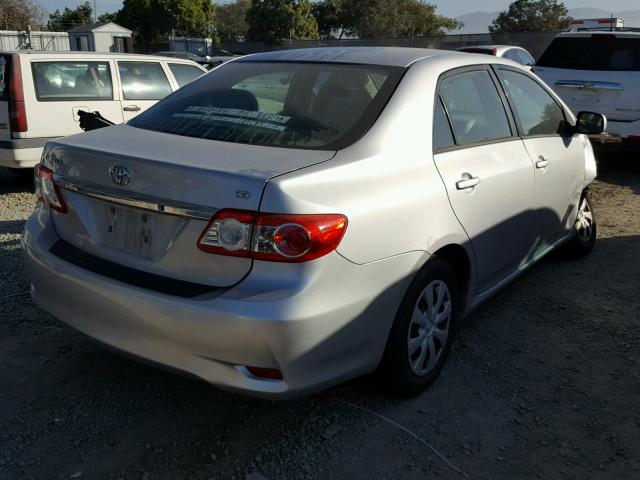 2T1BU4EE4BC651424 - 2011 TOYOTA COROLLA BA SILVER photo 4