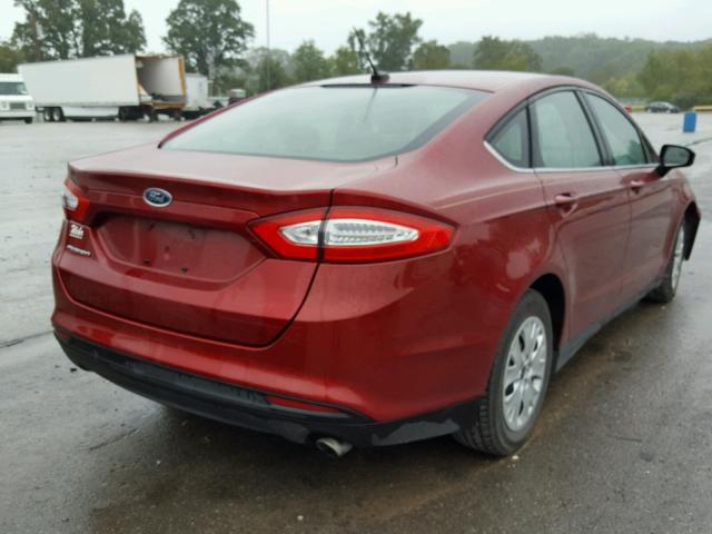 3FA6P0G74ER355730 - 2014 FORD FUSION S RED photo 4