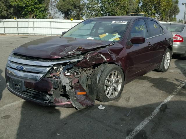 3FAHP0JA8BR342908 - 2011 FORD FUSION SEL BURGUNDY photo 2