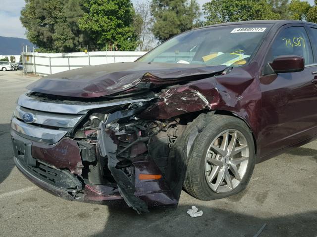 3FAHP0JA8BR342908 - 2011 FORD FUSION SEL BURGUNDY photo 9