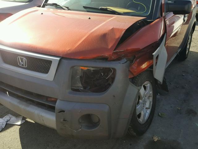 5J6YH18634L009929 - 2004 HONDA ELEMENT EX ORANGE photo 9