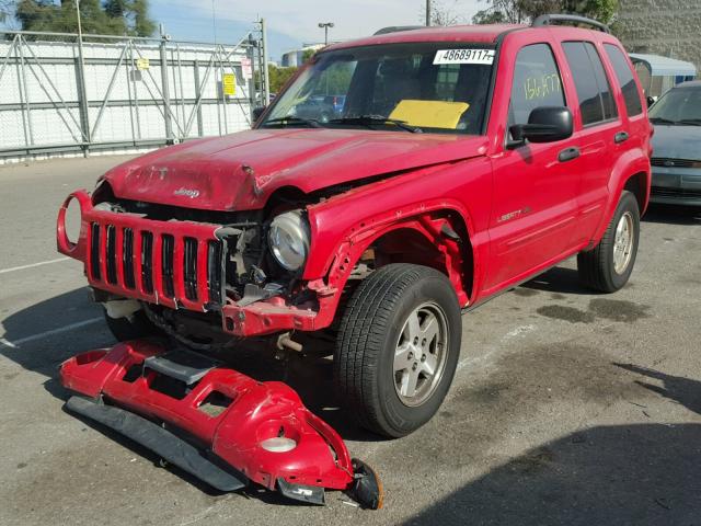 1J8GK58K12W160103 - 2002 JEEP LIBERTY LI RED photo 2