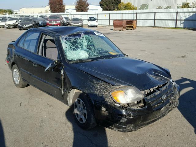 KMHCG45C24U509794 - 2004 HYUNDAI ACCENT GL BLACK photo 1