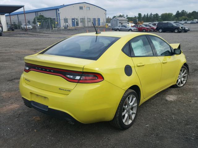 1C3CDFBA7DD118687 - 2013 DODGE DART SXT YELLOW photo 4