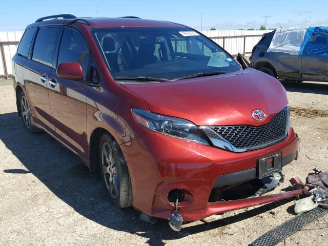 5TDXZ3DC8HS836500 - 2017 TOYOTA SIENNA SE RED photo 1