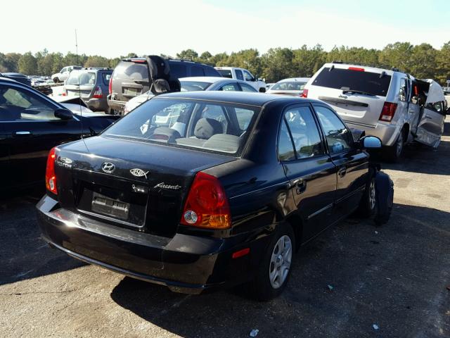 KMHCG45C25U591821 - 2005 HYUNDAI ACCENT GL BLACK photo 4