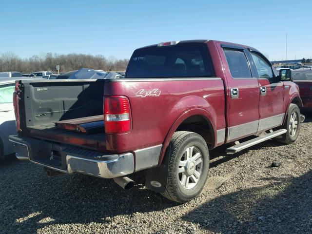 1FTPW14534KC22423 - 2004 FORD F150 SUPER BURGUNDY photo 4