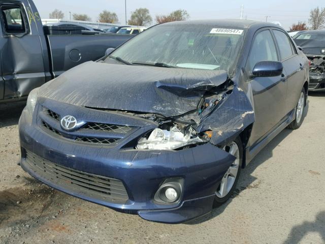 2T1BU4EE4CC884673 - 2012 TOYOTA COROLLA BA BLUE photo 2