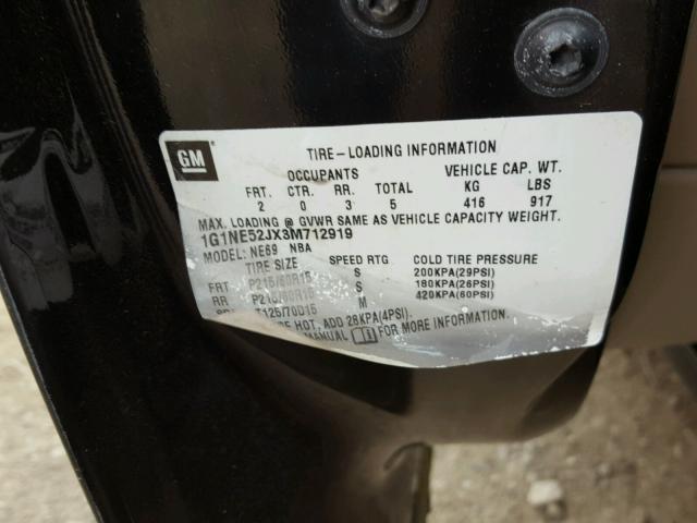 1G1NE52JX3M712919 - 2003 CHEVROLET MALIBU LS BLACK photo 10