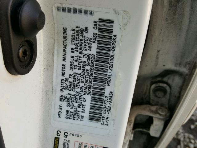 1NXBR30E96Z689223 - 2006 TOYOTA COROLLA CE WHITE photo 10