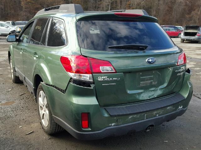 4S4BRBGC0B3361042 - 2011 SUBARU OUTBACK 2. GREEN photo 3