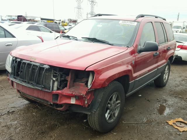 1J4GW48S74C321557 - 2004 JEEP GRAND CHER RED photo 2