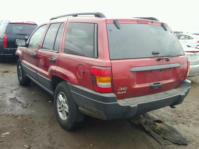 1J4GW48S74C321557 - 2004 JEEP GRAND CHER RED photo 3