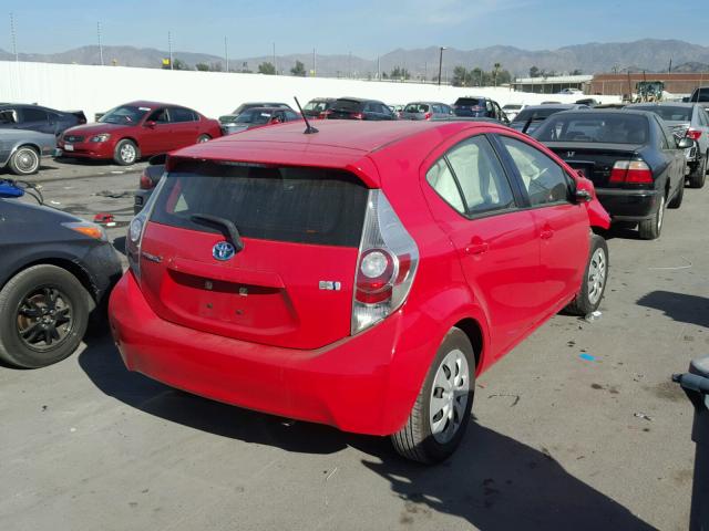 JTDKDTB33D1528248 - 2013 TOYOTA PRIUS C RED photo 4