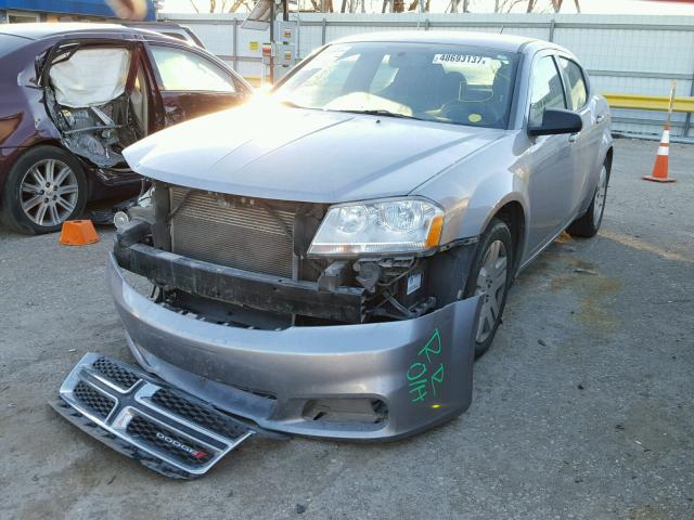 1C3CDZAG3EN225402 - 2014 DODGE AVENGER SE SILVER photo 2