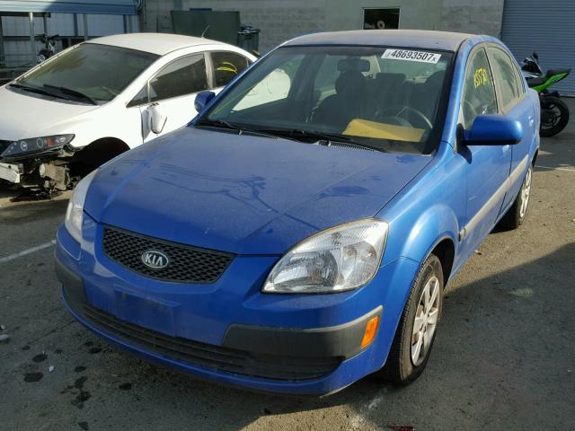 KNADE123586401436 - 2008 KIA RIO BASE BLUE photo 2