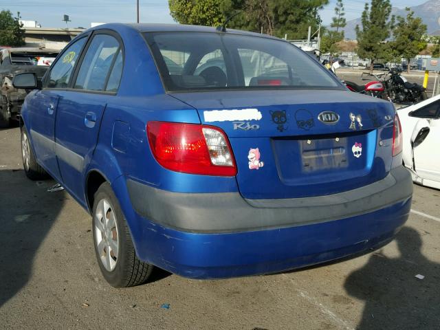 KNADE123586401436 - 2008 KIA RIO BASE BLUE photo 3