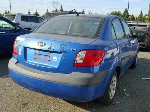 KNADE123586401436 - 2008 KIA RIO BASE BLUE photo 4