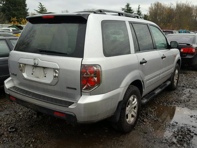 2HKYF181X7H508073 - 2007 HONDA PILOT LX SILVER photo 4