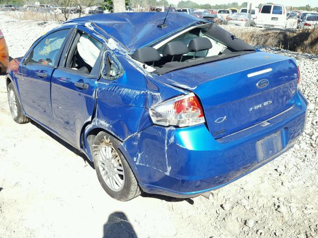 1FAHP3FN3AW236164 - 2010 FORD FOCUS SE BLUE photo 3