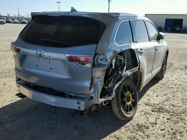 5TDKKRFH8FS101863 - 2015 TOYOTA HIGHLANDER SILVER photo 4