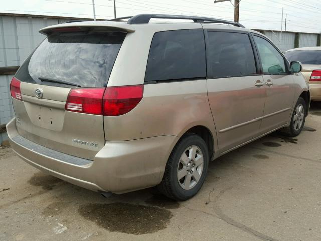 5TDZA22C04S220569 - 2004 TOYOTA SIENNA XLE GOLD photo 4