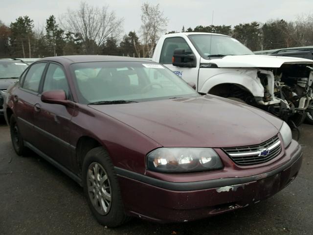 2G1WF52E039187547 - 2003 CHEVROLET IMPALA MAROON photo 1