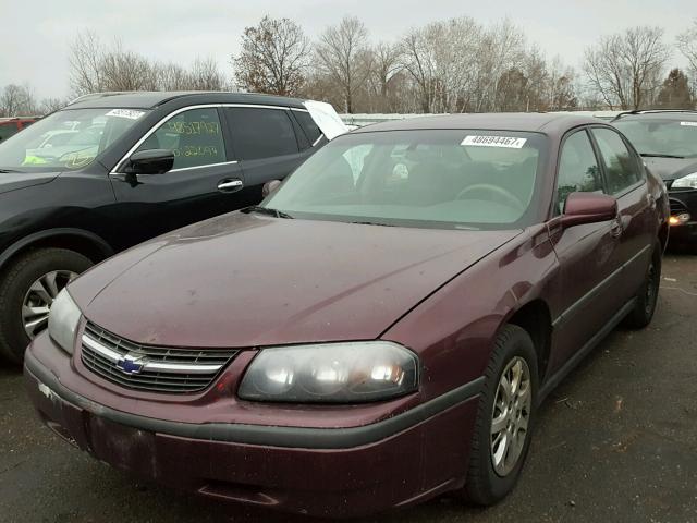 2G1WF52E039187547 - 2003 CHEVROLET IMPALA MAROON photo 2