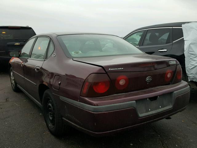 2G1WF52E039187547 - 2003 CHEVROLET IMPALA MAROON photo 3