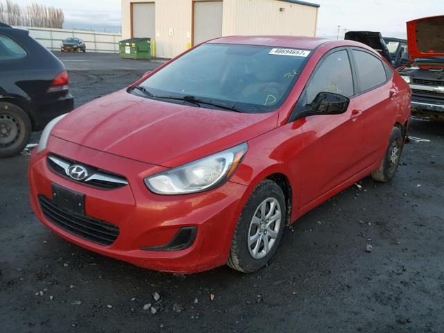 KMHCT4AE5CU233533 - 2012 HYUNDAI ACCENT GLS RED photo 2