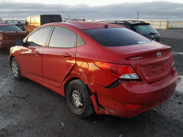 KMHCT4AE5CU233533 - 2012 HYUNDAI ACCENT GLS RED photo 3