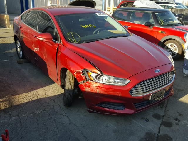 3FA6P0H79ER185492 - 2014 FORD FUSION SE RED photo 1