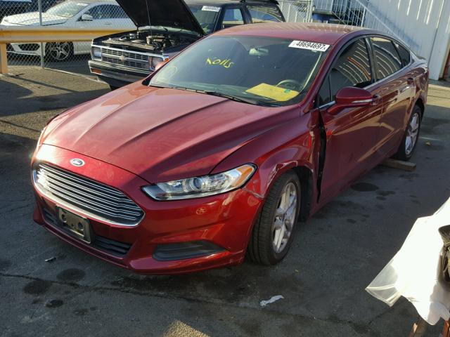 3FA6P0H79ER185492 - 2014 FORD FUSION SE RED photo 2