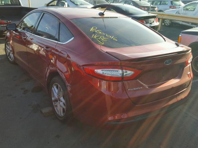 3FA6P0H79ER185492 - 2014 FORD FUSION SE RED photo 3