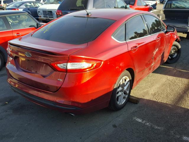 3FA6P0H79ER185492 - 2014 FORD FUSION SE RED photo 4