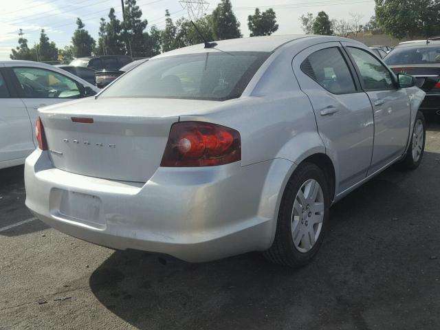 1C3CDZAB6CN265295 - 2012 DODGE AVENGER SE SILVER photo 4