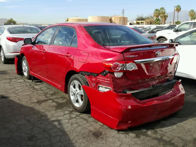 5YFBU4EE9DP214568 - 2013 TOYOTA COROLLA BA RED photo 3