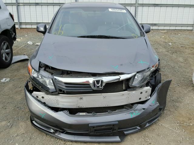 19XFB2F89CE304663 - 2012 HONDA CIVIC EX Сұр фото 9