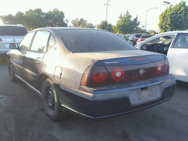 2G1WF55E919331993 - 2001 CHEVROLET IMPALA BLUE photo 3