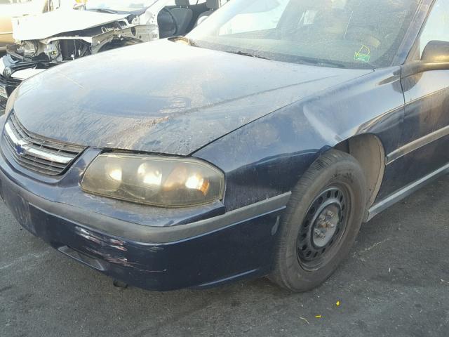 2G1WF55E919331993 - 2001 CHEVROLET IMPALA BLUE photo 9