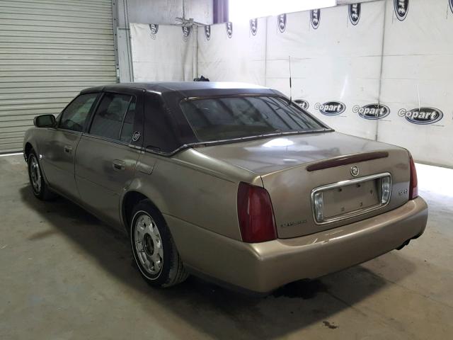 1G6KD54Y42U305915 - 2002 CADILLAC DEVILLE BEIGE photo 3