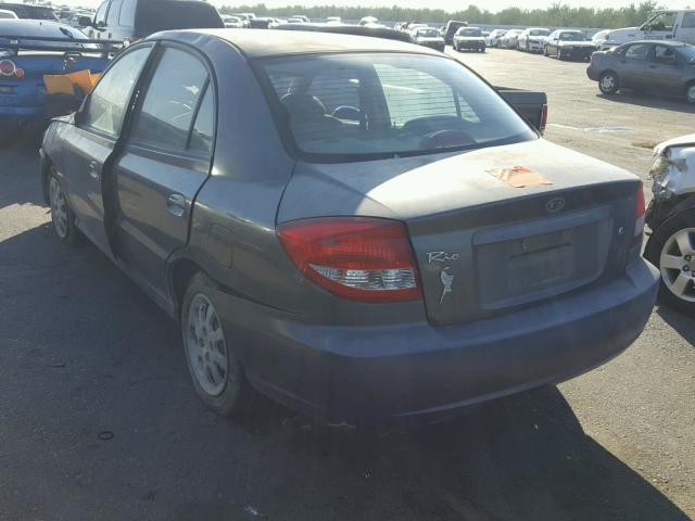 KNADC125256370018 - 2005 KIA RIO GRAY photo 3