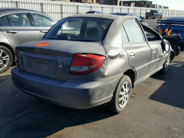 KNADC125256370018 - 2005 KIA RIO GRAY photo 4