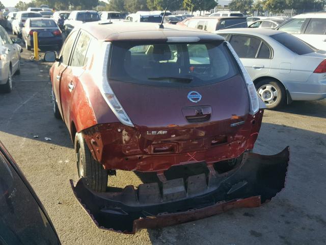 1N4BZ0CP8HC303390 - 2017 NISSAN LEAF S RED photo 3