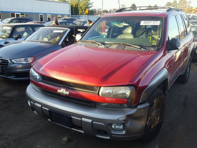 1GNDT13S222233954 - 2002 CHEVROLET TRAILBLAZE RED photo 2