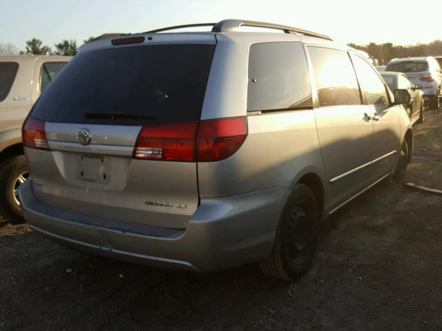 5TDZA23C84S196228 - 2004 TOYOTA SIENNA SILVER photo 4