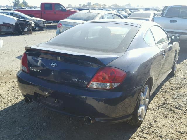 KMHHN65F95U169904 - 2005 HYUNDAI TIBURON GT BLUE photo 4