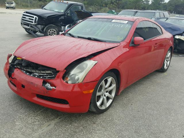 JNKCV54E65M423374 - 2005 INFINITI G35 RED photo 2