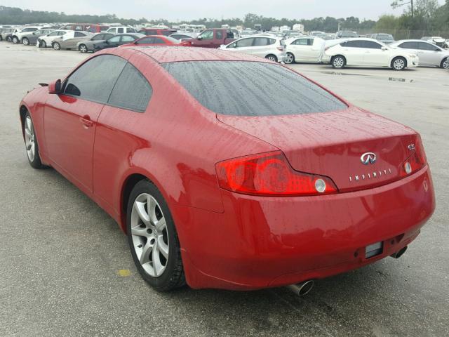 JNKCV54E65M423374 - 2005 INFINITI G35 RED photo 3